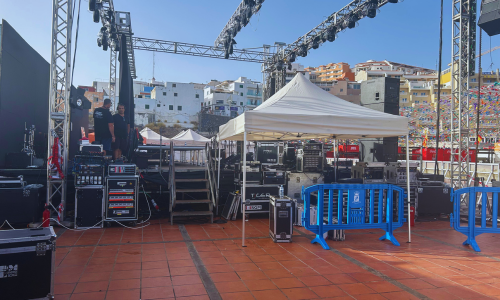 Equipo de sonido e iluminación para eventos